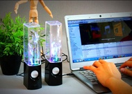 幻彩燈噴泉小喇叭 水舞揚聲器音響手機筆記本台式電腦噴水低音炮迷你usb小音箱 Magic lights fountain water dance small speaker speaker audio