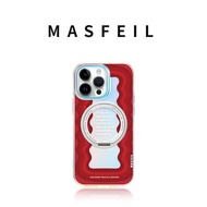 เคสโทรศัพท์มือถือแบบมีขาตั้งดูดซับแม่เหล็กแบบเรขาคณิต ป้องกัน Apple 17Promax แบบใหม่พร้อมช่องจัดระเบ