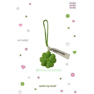 Lucky four leaf clover handbag keychain/crochet lucky four leaf clover