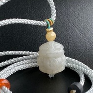 免費開光 天然 和田玉 煙青招財貔貅 小丸子 貔貅項鍊 送禮 客製