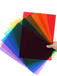 1 Set 10pcs 0.3mm Colored PVC Stained Glass Paper Transparent Plastic Sheets, A4 Size Handmade DIY T