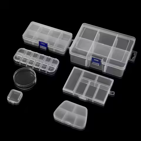 Multiple Styles Storage Container Jewelry Box Clear Plastic Organizer Box Earrings Rings Beads Stora