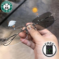 Unisex UV protection UV400 rectangle eyeglasses，New photochromic sunglasses