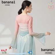 BANA Classical Dance Top, Gradient Butterfly Saree Blouse, Fashion Chinese Hanfu  Yarn Elegant Dance