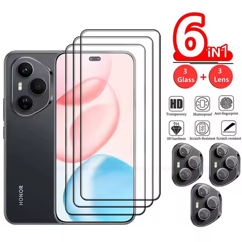 6-in-1 For Honor 400 Pro Glass Huawei Honor 400 Pro Screen Protector Full Curved 9H Glue Tempered Gl