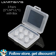 LXARTISANS Eartips S/M/L Size 3Pairs Soft Skin-friendly Repeated Use Earbud Cap 2-in-1 Liquid Silico