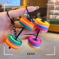 GESH Barbell Keychain, Silicone Lightweight Dumbbell Keychain, Fashion Key Pendant Bag Charm