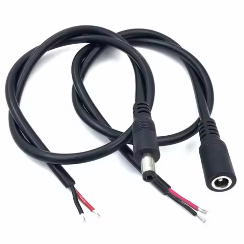 1pcs Cable 12V-24V 5.5mm x 2.5mm DC Power Male Female Plug Jack Adapter with Cord Cable about for La