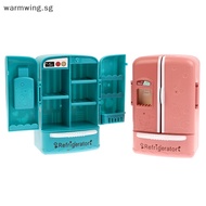 Warmwing Dollhouse 1:12 Miniature Double Door Refrigerator Freezer Home Appliances Model Kitchen Decor Toy Doll House Accessories SG