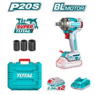 [ TOTAL ] 20V Li-Ion Impact Wrench (TIWLI2040) Brushless Motor | 400Nm Torque | 3-Speed | With Batte