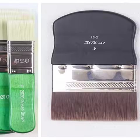 ArtSecret 2019 2020 Gesso Art Brushes Brass Ferrule Wooden Handle Artist Tool Supplies For Acrylic&O