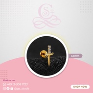 TITANIUM ASTM F-136 HALF STUDDED SWORD (GOLD)