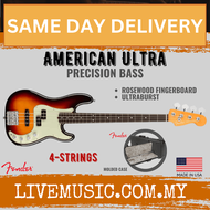Fender American Ultra Precision Bass Guitar, Rosewood Fretboard with Case - Ultraburst