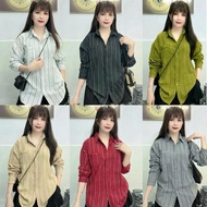 Women's Loose Plaid Long Sleeve Shirt with Concealed Pants Q27