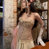 ROSAMIA - Áo Corset Aurora Cổ điển Viền Ren Cao Cấp Lên dáng Lady phong cách Vintage Có dây chỉnh nớ
