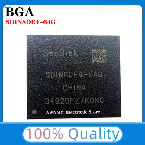 New Original SDIN8DE4-64G BGA-153 SDIN8DE4-64 BGA153 8DE4-64G EMMC 64GB Flash Chip