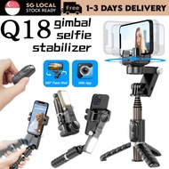 【SG】Q18 Gimbal Stabilizer Bluetooth 360° Rotation Smart Face Tracking Shot Anti-Shake Selfie Stick T