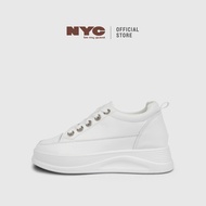 NYC Ladies Bristyl Rhinestone Laces Snekaers Shoe -N62503-TF01SV-0-WHITE