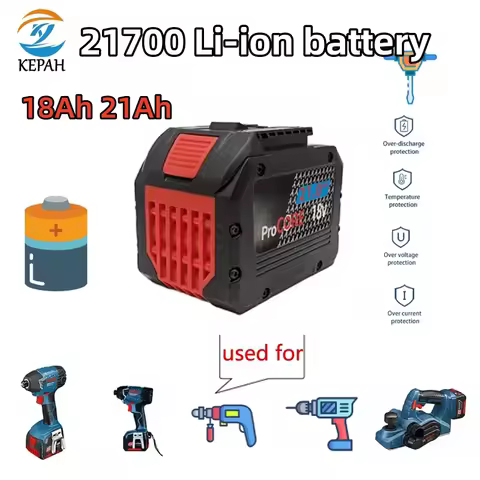 NEW 18V ProCORE Battery | 18Ah/21Ah 21700 Cells, 5C Continuous Discharge, Fits Bosch BAT618, with Ov