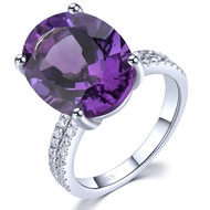 Lohaspie Jewelry Real 8 Carats Pure Silver 925 Original Ring Natural Citrine Smoky Quart Ring Citrin