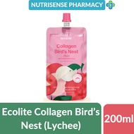 Ecolite Collagen Bird's Nest Drink with Lychee & Rose Syrup 200ml