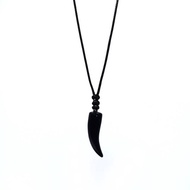 Kalung Pria Keren Taring Macan Hitam Premium