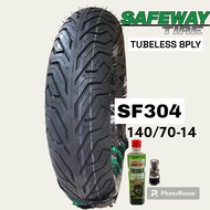 SAFEWAY TIRE TUBELESS SIZE 14 FOR AEROX V1 V2 WITH TIRE SEALANT & PITO