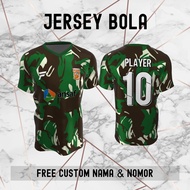 Pusamania Borneo FC Military Camouflage Football Club Jersey Custom T-Shirt Name and Back Number - 8