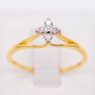 Happy Jewelry แหวนเพชรของแท้ แหวนเพชรแท้ ทรงมงกุฎ ทองแท้ 9k 37.5% ขายได้ จำนำได้ ME644