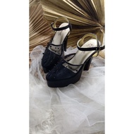 Black purri shoes, beautiful women's shoes 12cm