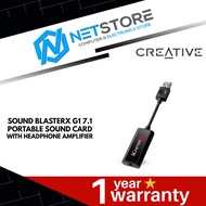 CREATIVE BLASTER G1 7.1 PORTABLE SOUND CARD WITH HEADPHONE AMPLIFIER - 70SB171000000