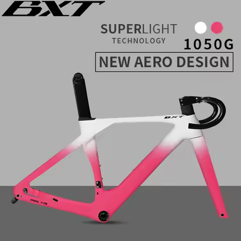 BXT Carbon Road Frame Flat Mount Disc Brake Bike Frame Internal Cable Bicycle Frameset Threaded T47-