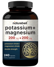 Potassium Magnesium Supplement – Potassium 200*mg + Magnesium 200*mg | 240* Capsules – Easily Absorb