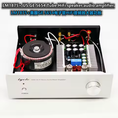1969 HiFi amplifier LM1875+ US GE 5654 Tube amplifier 2 Channel 30w + 30w with Speaker Protection Fu