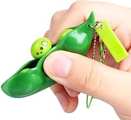 Fidget Squishy Squeeze Peas Beans 3 pcs Decompression Edamame Toy Po-pIt Keychain Anti Stress Adult Rubber Anti Stress Toys Kids