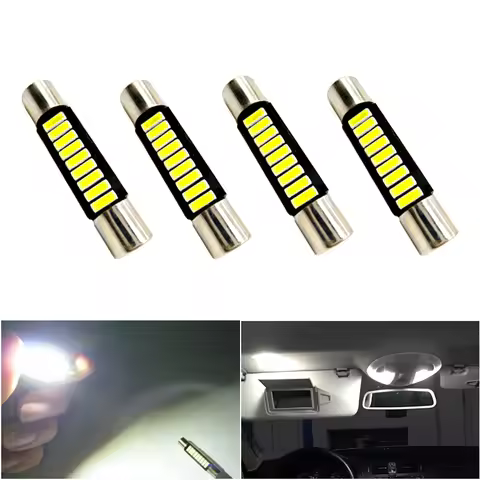 4x 28mm 29mm 31mm 6614F/6641/6614/F30-WHP/TS-14V1CP LED Interior Bulbs For Car Vanity Mirror Lights 