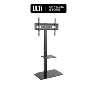 ULTi Swivel TV Floor Stand with Shelf and Glass Base - Compatible with Most 70 inch TVs