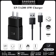 หัวชาร์จ Samsung Adapter หัวชาร์จเร็ว15W ะแดปเตอร์เดินทางซัมซุง ชุดชาร์จFast Charging EP-TA200 Wall Chargers, สายชาร์จ2A Type C สำหรับ S22 S21 S20 Ultra A90 A80 A71 A70 Note10