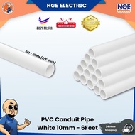 PVC| 10mm PVC Conduit White 6Feet Pipe Cable Earthing