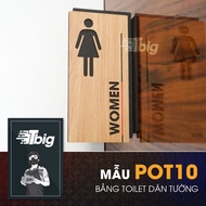 Bảng vẫy toilet bằng gỗ gắn tường decor sang trọng WC nhà vệ sinh