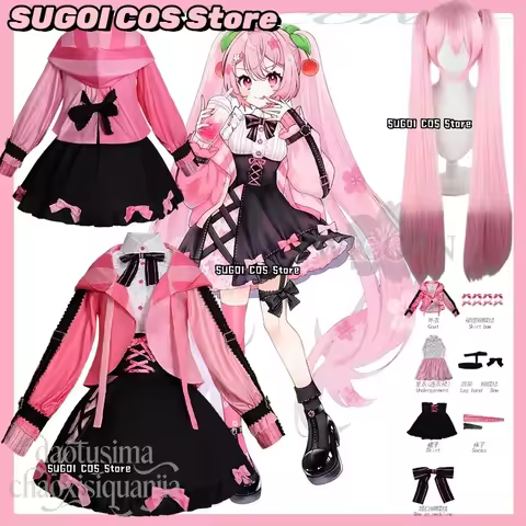 Sakura Mikkuu Cosplay Anime Game Project Sekai Costume SUGOI COS@ Jirai Kei Girls Y2K Fashion Sweet 