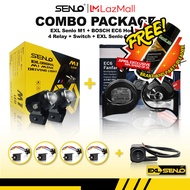 COMBO PACKAGE - ORIGINAL SENLO M1 MINI DRIVING LIGHT V3 + BOSCH EC6 Horn + Switch (FREE 4 PCS RELAY)