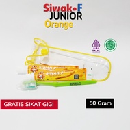 [Free Toothbrush] F Junior Orange Children's Toothpaste 2 x 50 Grams In A Bag
