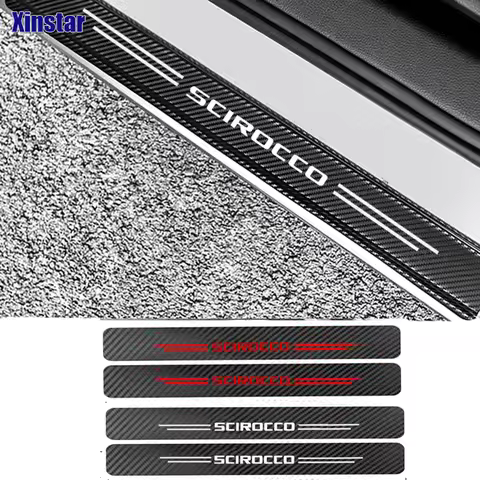 Carbon Fiber Car Door Sills Guards Sticker For Volkswagen SCIROCCO Auto Accessories