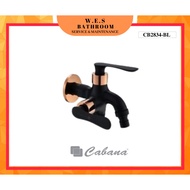 Cabana Two Way Tap / Washing Machine Toilet Two way Water Tap (Rose Gold + Matte Black) CB2834-BL