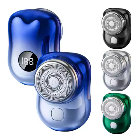 Mini Electric Travel Shaver For Men Pocket Size Washable Rechargeable Portable Painless Cordless Tri