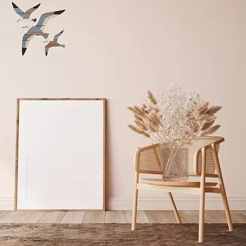 Vintage Style Seagull Wall Decorations Handcrafted Mediterranean Theme Marine Bird Decor Carving Fly