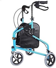 Wheelchair，Senior Shopping Cart Trolley Elderly Walker Buy Food Walking Car Foldable Convenient Three-Wheeled Scooter, Blue