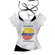 Venezuela crop top Streetwear gyaru harajuku vintage  Grunge corset Aesthetic cropped girls clothes
