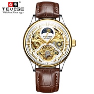 นาฬิกา TEVISE T820D นาฬิกากลไกผู้ชาย TEVISE Tourbillon สายอัตโนมัติเต็มรูปแบบกันน้ำ